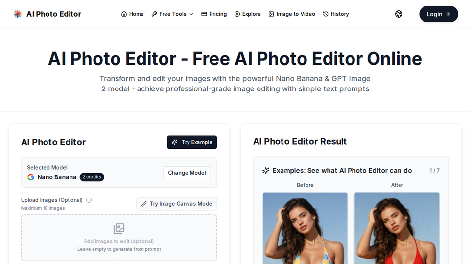 Screenshot of AI Photo Editor