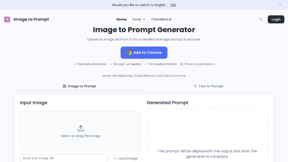 Screenshot of Image to Prompt