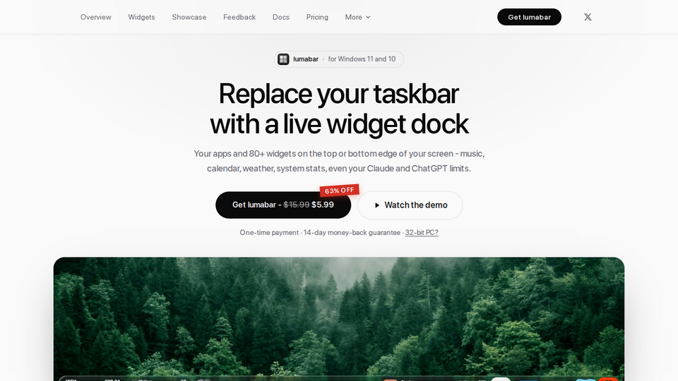 Screenshot of lumabar