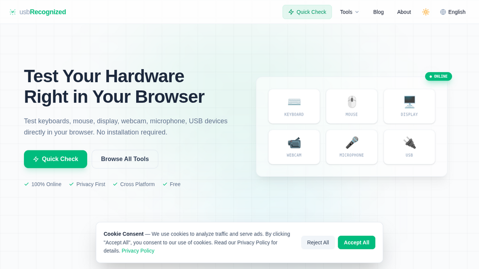 Screenshot of usbRecognized