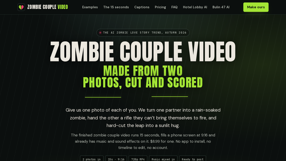 Screenshot of Zombie Couple Video
