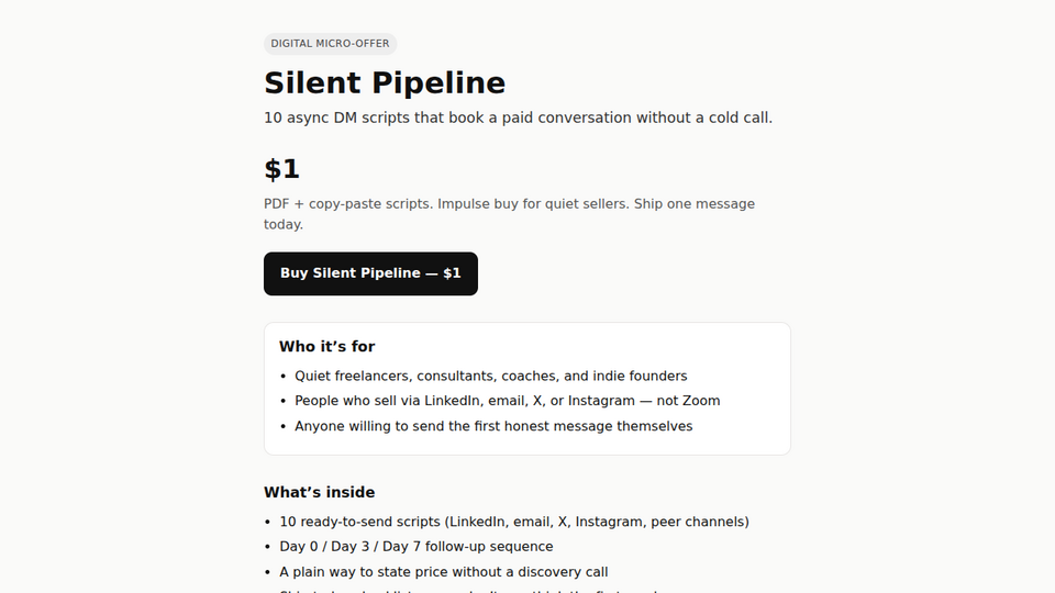 Screenshot of Silent Pipeline