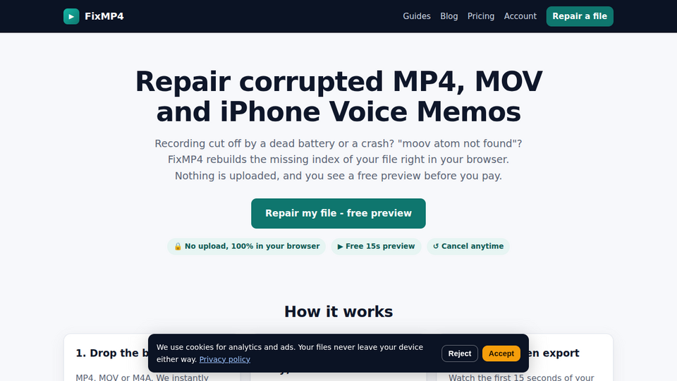 Screenshot of FixMP4