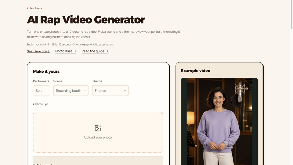 Screenshot of RapVideo
