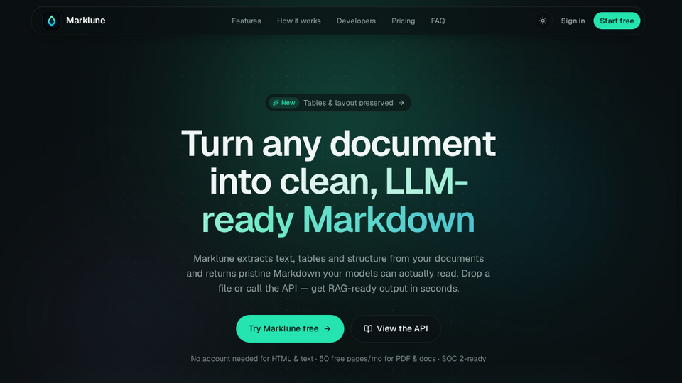 Screenshot of Marklune