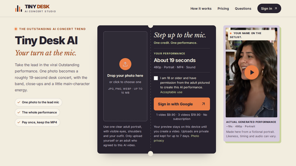Screenshot of Tiny Desk AI