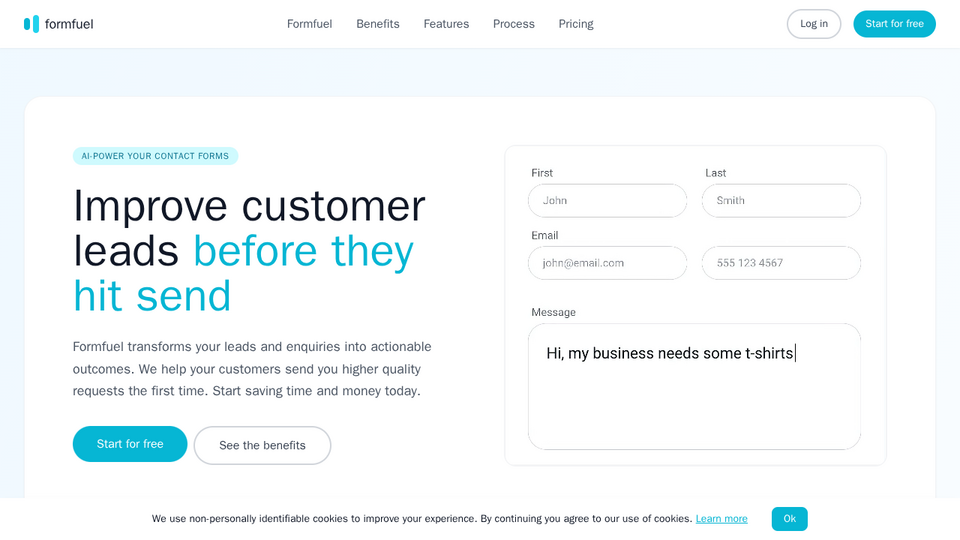 Screenshot of Formfuel