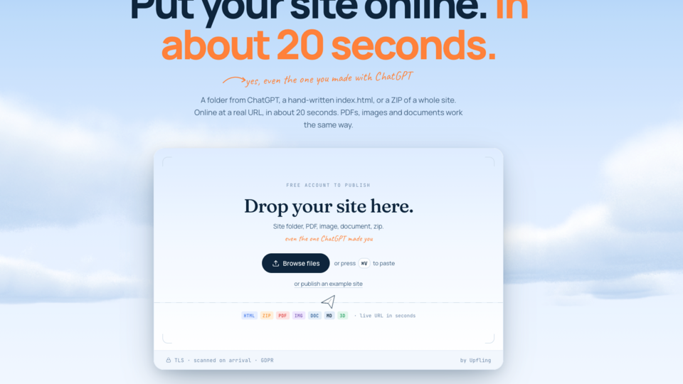 Screenshot of Upfling.host