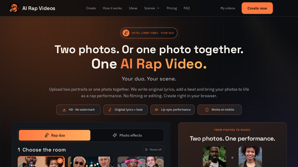 Screenshot of AI Rap Videos