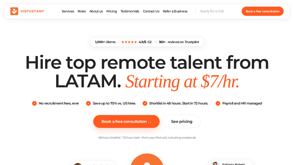 Screenshot of Virtustant
