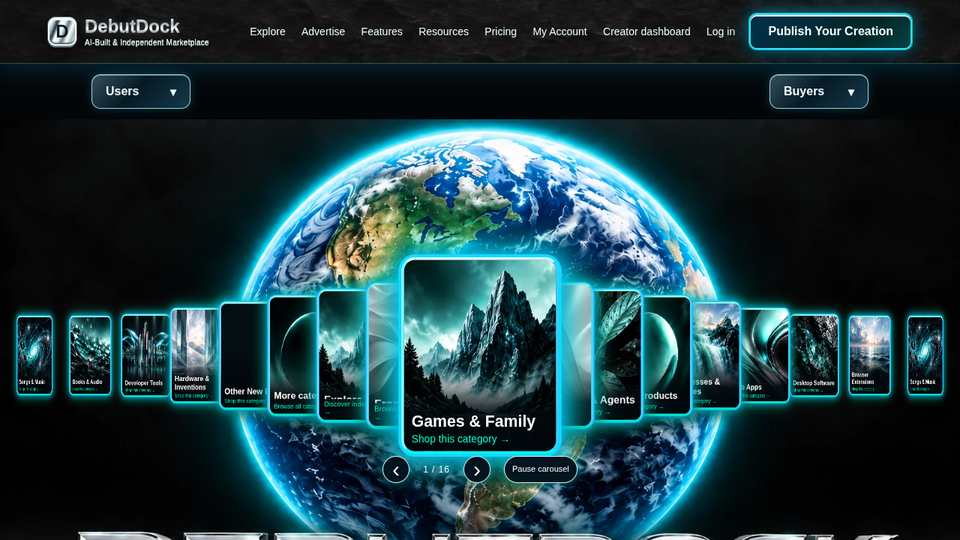 Screenshot of DebutDock