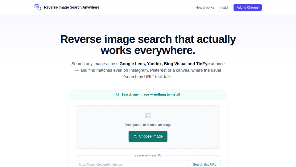 Screenshot of Reverse Image Search