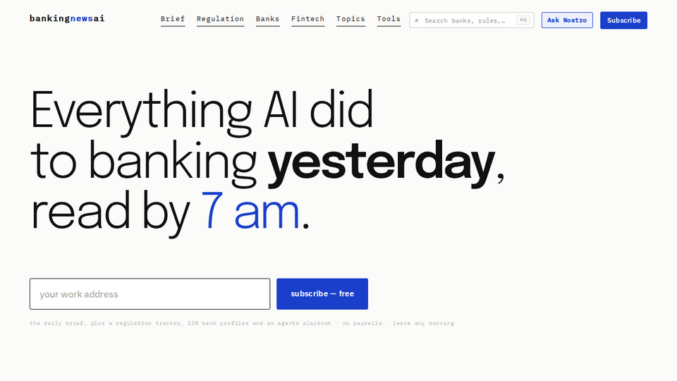 Screenshot of BankingNewsAI