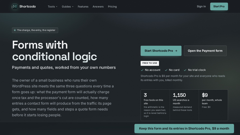 Screenshot of Shortcodo
