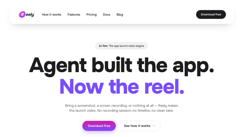 Screenshot of Reely