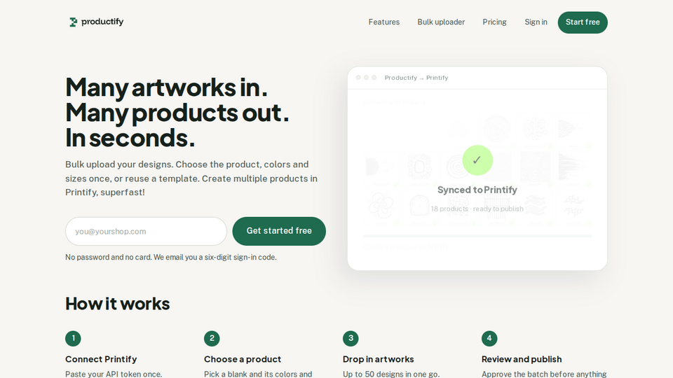 Screenshot of Productify