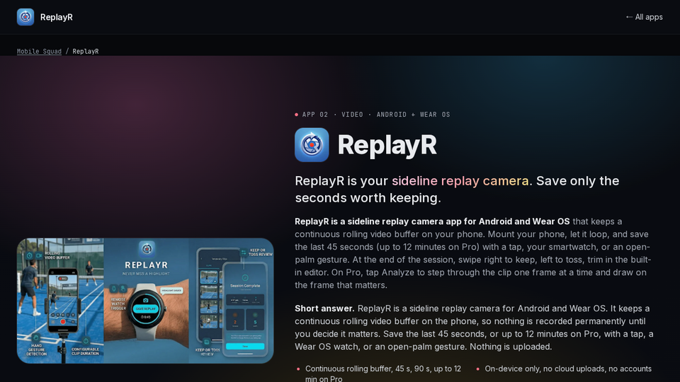 Screenshot of ReplayR