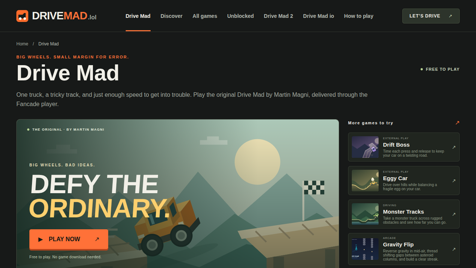 Screenshot of Drive Mad Online