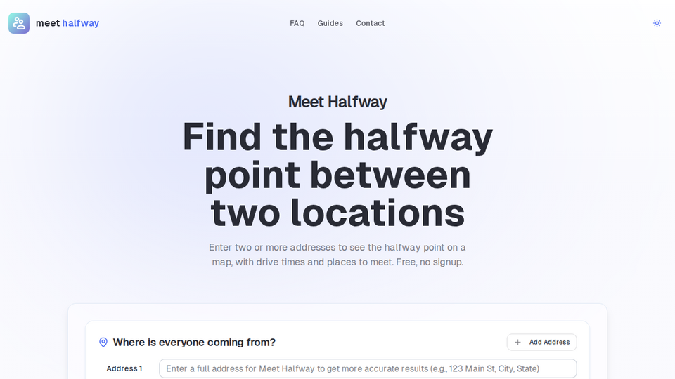Screenshot of Meet Halfway