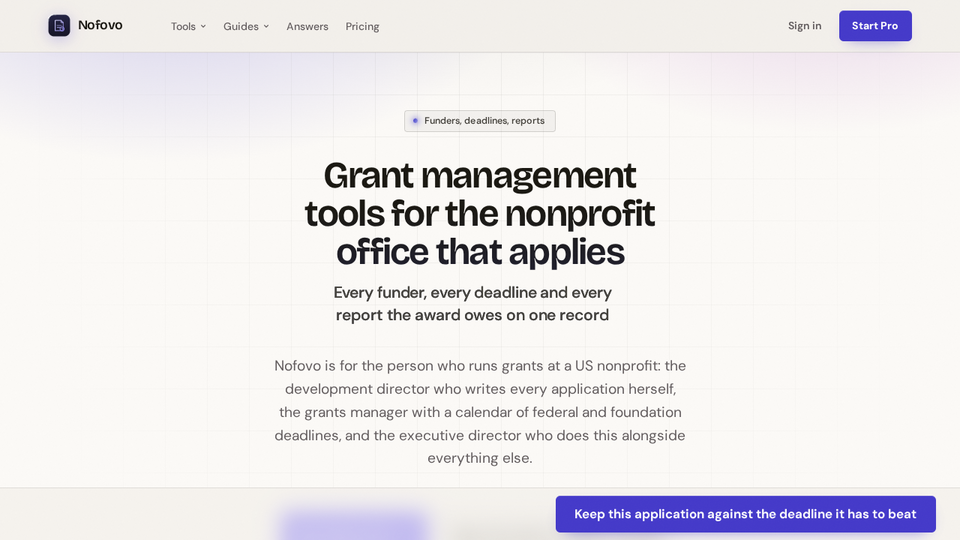 Screenshot of Nofovo
