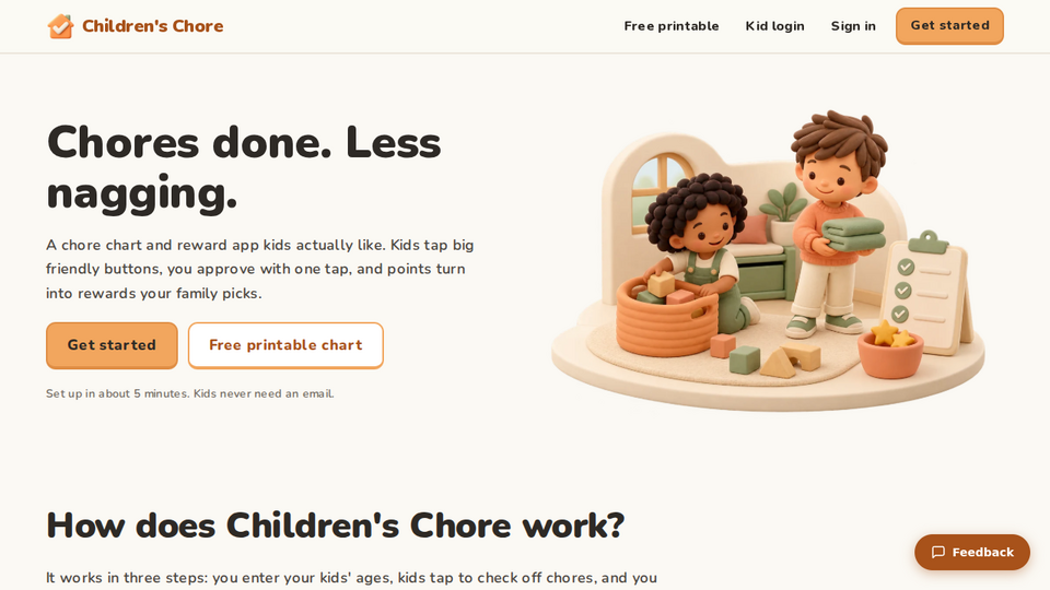 Screenshot of Children's Chore
