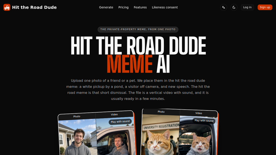 Screenshot of Hit the Road Dude AI