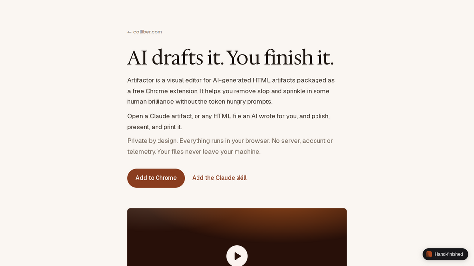 Screenshot of Artifactor