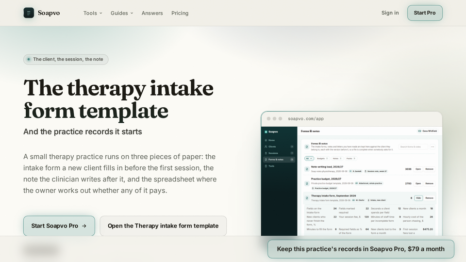 Screenshot of Soapvo