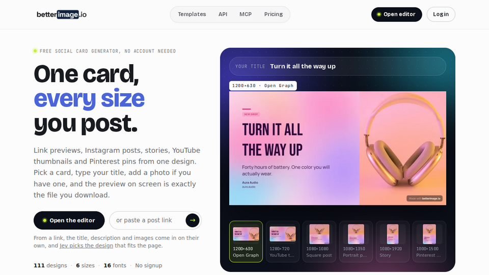 Screenshot of betterimage.io