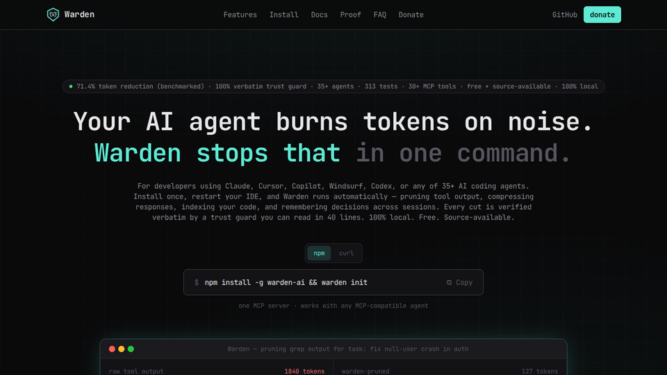 Screenshot of Warden AI