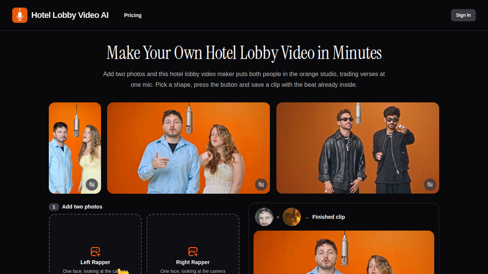 Screenshot of Hotel Lobby Video AI