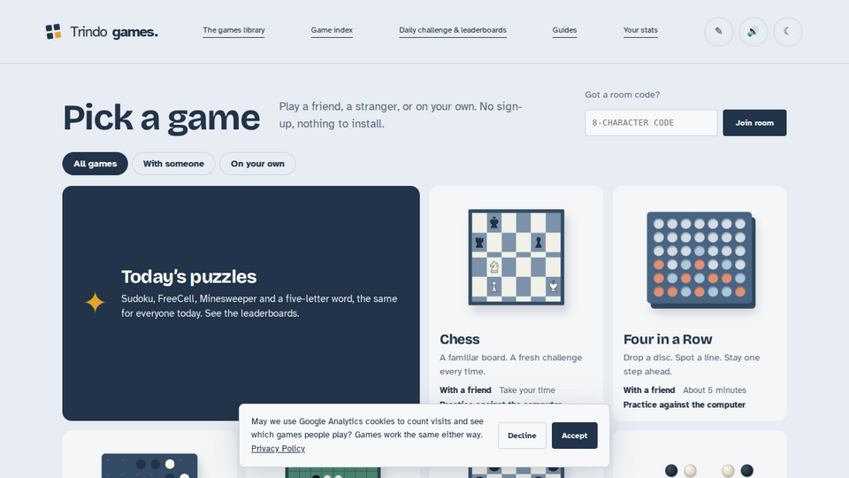 Screenshot of Trindo Games