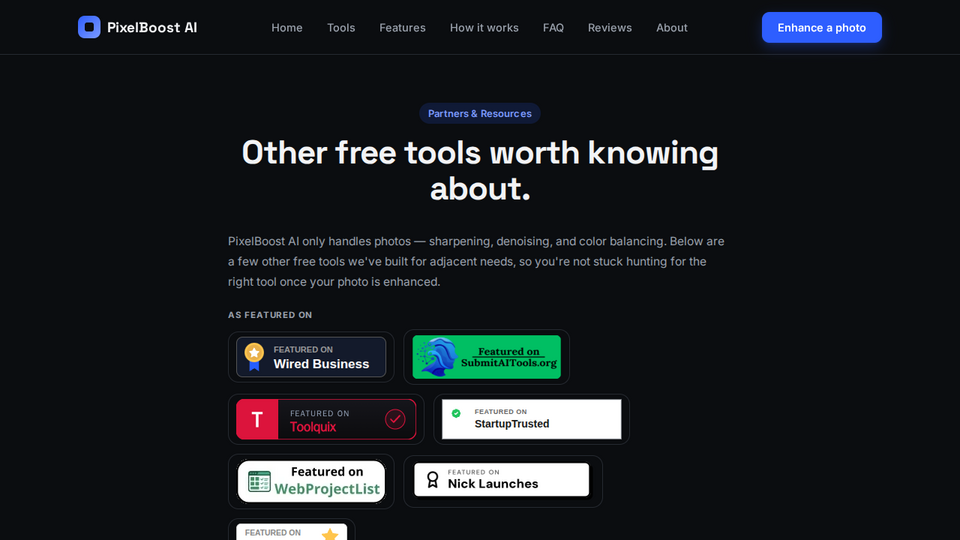 Screenshot of PixelBoost AI