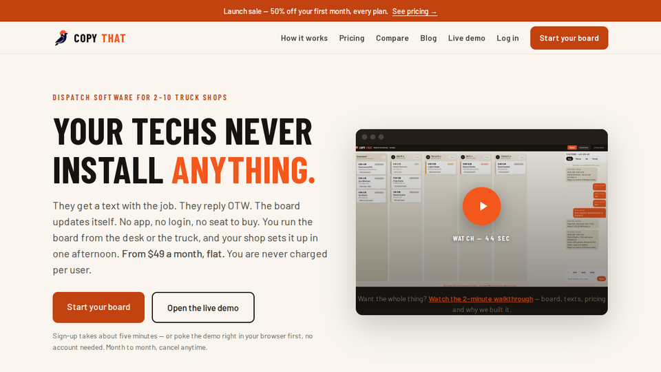 Screenshot of CopyThatHQ