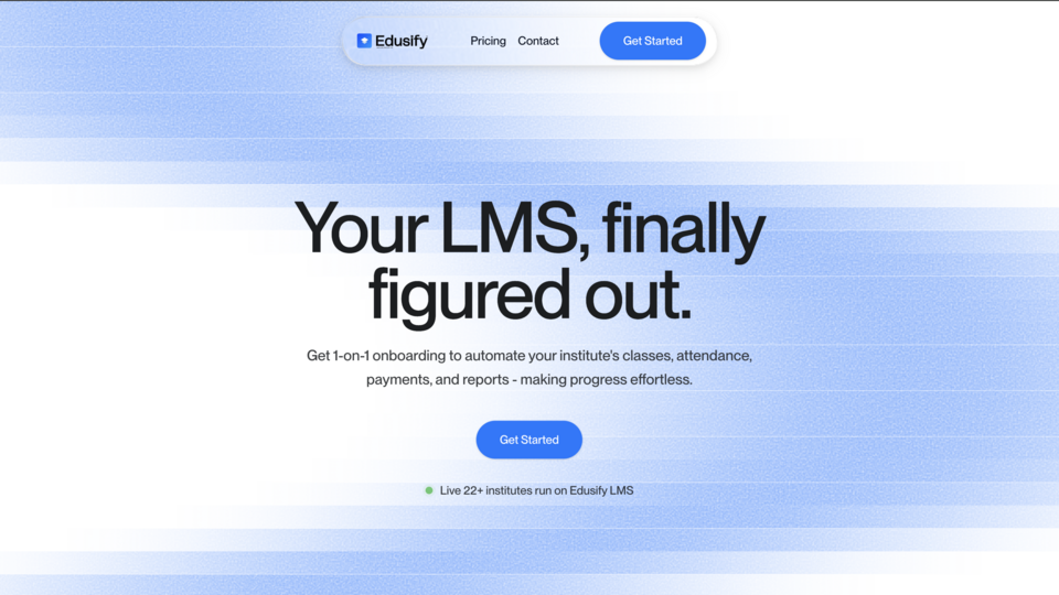 Screenshot of Edusify LMS