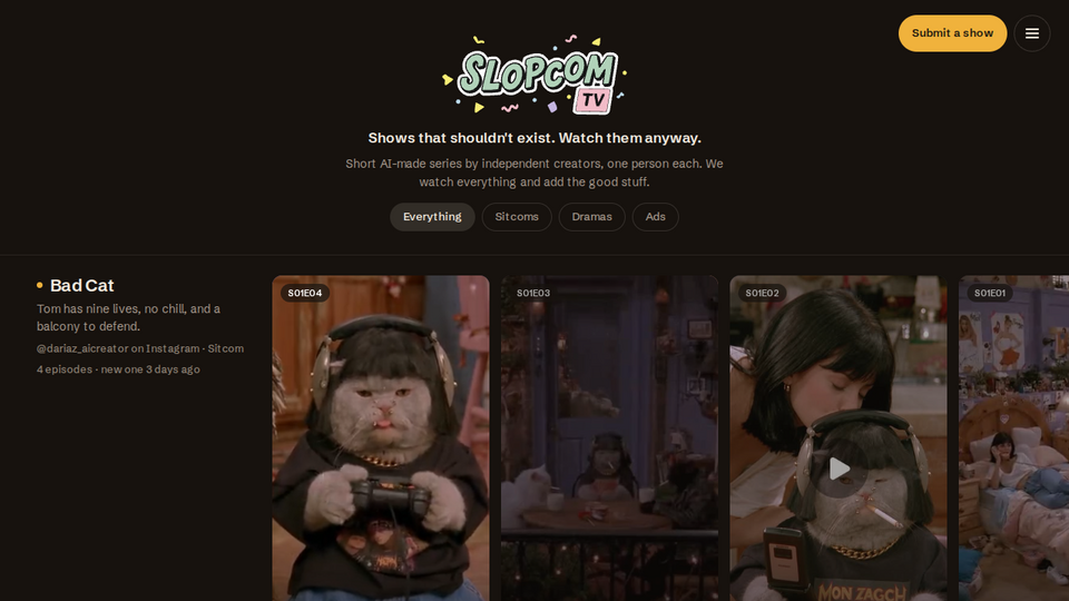 Screenshot of Slopcom TV