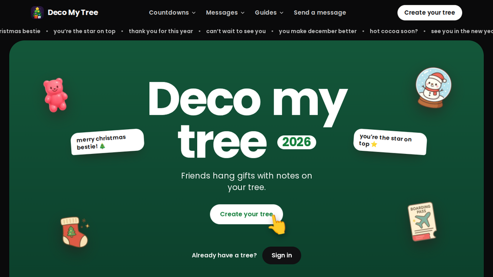 Screenshot of Deco My Tree