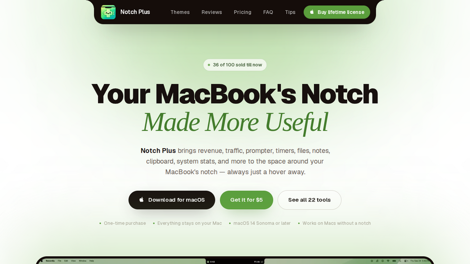 Screenshot of Notch Plus