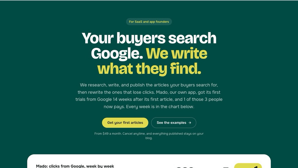 Screenshot of SEO for SaaS