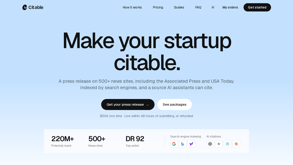Screenshot of Citable