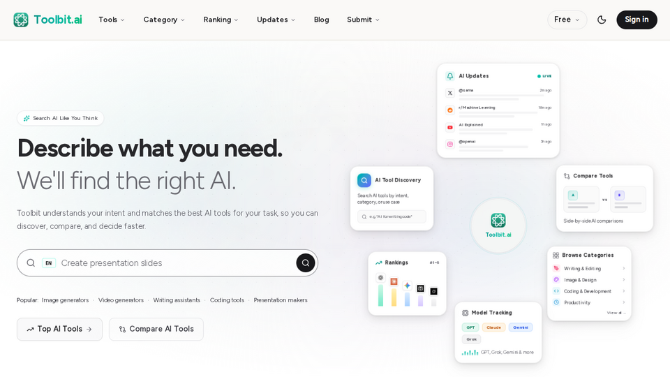 Screenshot of Toolbit AI