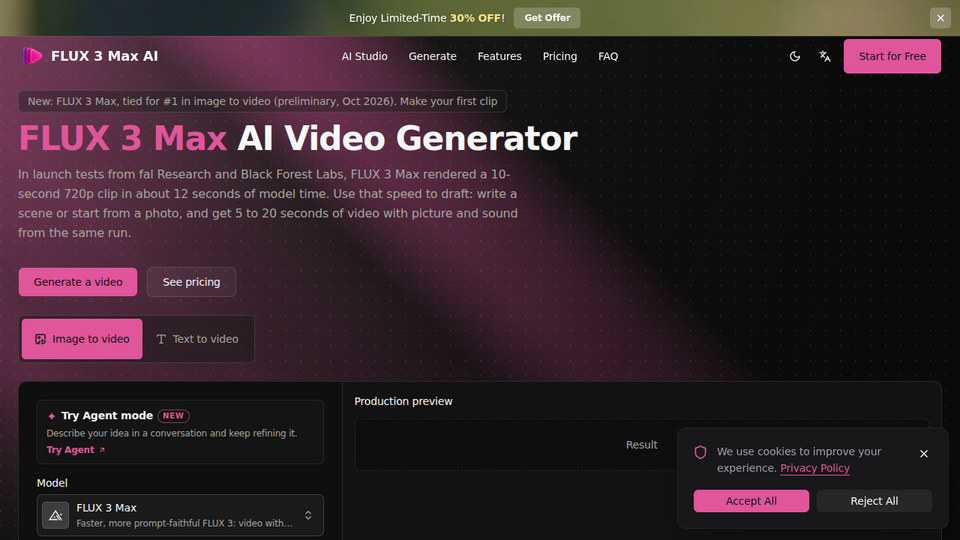 Screenshot of FLUX 3 Max AI