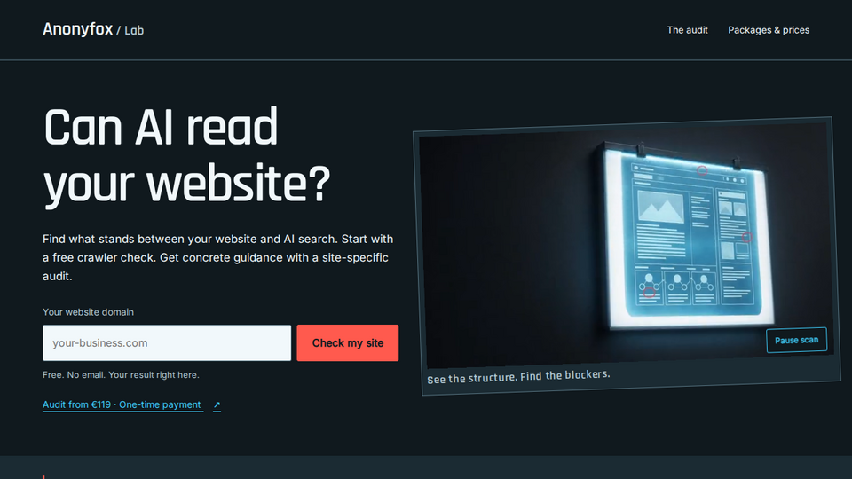 Screenshot of AI Visibility Audit