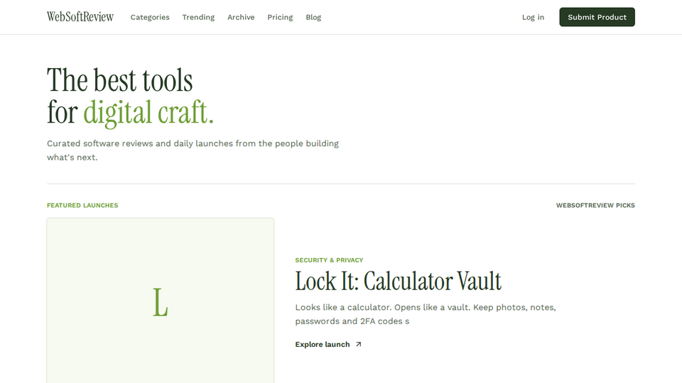 Screenshot of WebSoftReview
