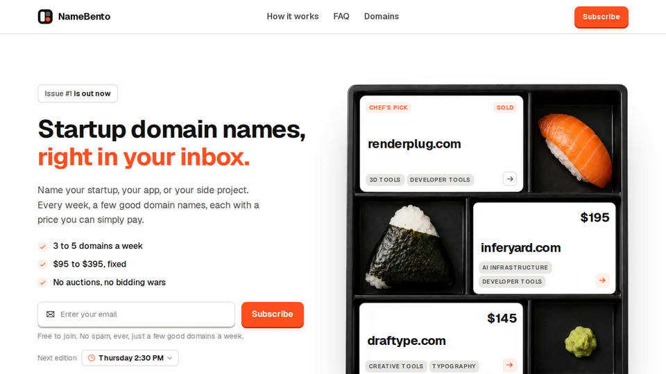 Screenshot of NameBento