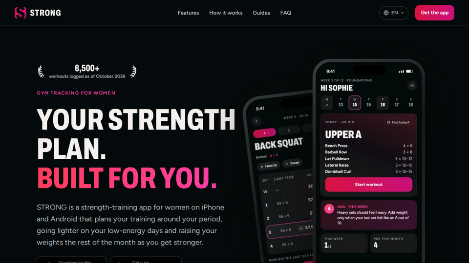 Screenshot of STRONG