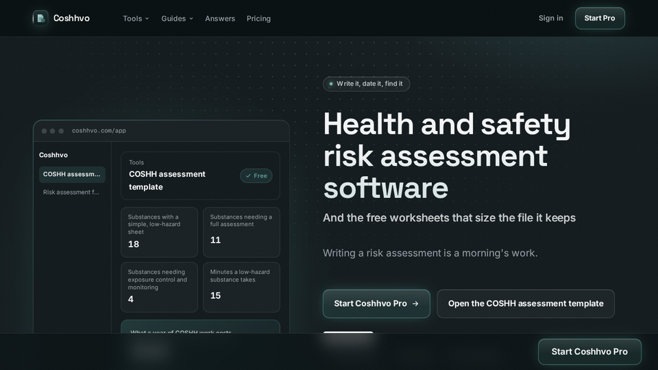 Screenshot of Coshhvo