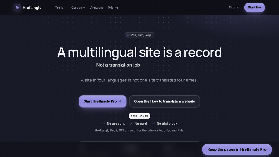 Screenshot of Hreflangly