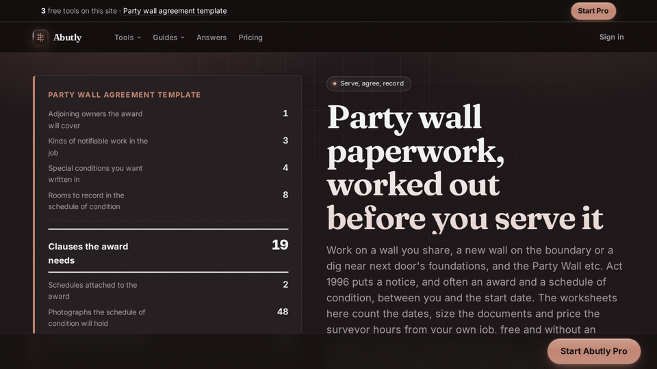 Screenshot of Abutly