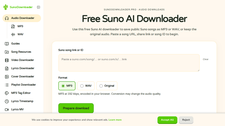 Screenshot of SunoDownloader.pro